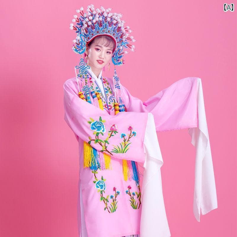 中国 舞踊 衣装 レトロ トップス レディース ロング 水袖 スリット 羽織り 髪飾り スカート 舞台 オペラ ステージ 演出 モダン 民族 ダンス パフォーマンス 練習着 中華服 華流 レトロ エレガント かわいい 花柄 刺繍 ブルー ピンク イエロー