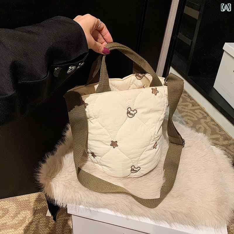 レディース バッグ 普段使い イン大容量 クロス ボディバッグ キルティング バケット ショルダー