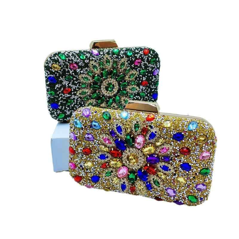 クラッチバッグ レディース ラインストーン チェーン 小型 横型 ポリエステル イブニング パーティー ウェディング 普段使い ディナー カードポケット ハード 欧米風 レトロ 春 マカロンカラー シャンパン 赤 淡紫