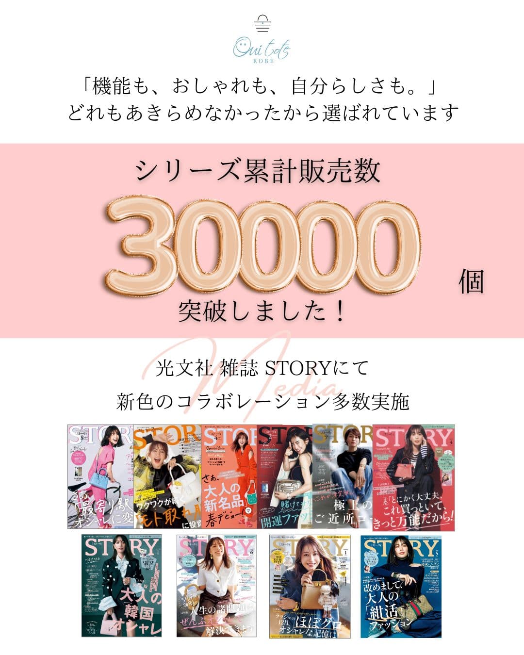 ★お買い物マラソン 10/4 20:00～10/9 01:59開催 ★TV紹介 新色シャンパンゴールド登場 雑誌 STORYコラボ Ouitote ウイトート 神戸ブランド ミニミニ トートバッグ レディース 軽量 コンパクト 2way ショルダー 斜めがけ 小さめ シンプル おしゃれ ギフト プレゼント 人気 thumbnail 2