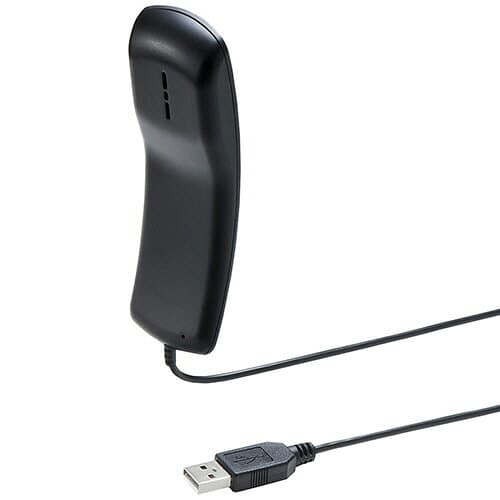 【お取寄せ品】 サンワサプライ　USBハンドセット　ブラック　MM−HSU06BK　1個 【送料無料】