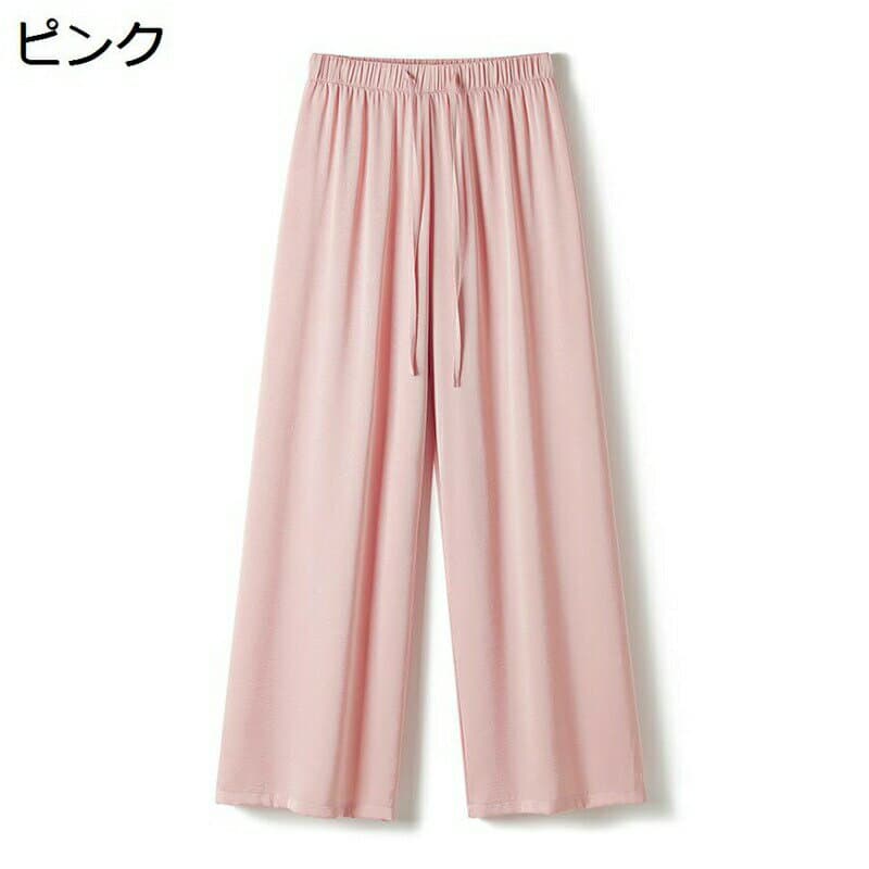 夏 バギーパンツ レディース ワイドパンツ ボトムス 薄 ロング丈 ふんわり 涼しい 薄手 通気 ドライ ウエストゴム ストレート シンプル 通勤 通学 速乾性 ロングパンツ 無地 ふんわり