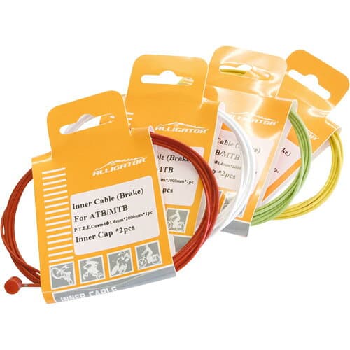 ALLIGATOR(アリゲーター) ATB/MTB ブレーキ用インナーケーブル(P.T.F.E.コート) イエロー LY-GBPT20-76+2C 自転車 ブレーキケーブル・インナーワイヤー