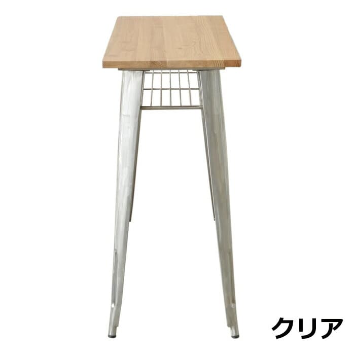 【直送品・大感謝価格】1281 ハイテーブル ブラウン/クリア 幅1250×奥行450×高さ955mm