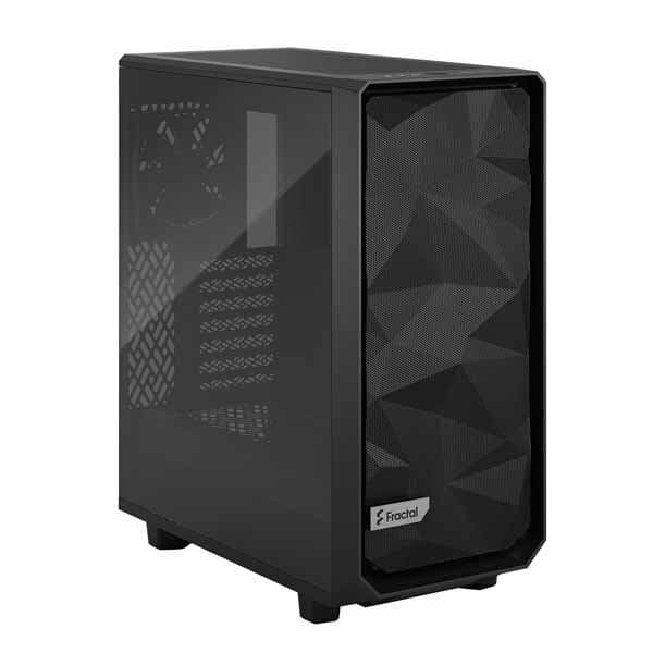 Fractal Design Meshify 2 Compact Black TG Light Tint 角形メッシュフロントデザインのミドルタワー型PCケース｜FD-C-MES2C-03