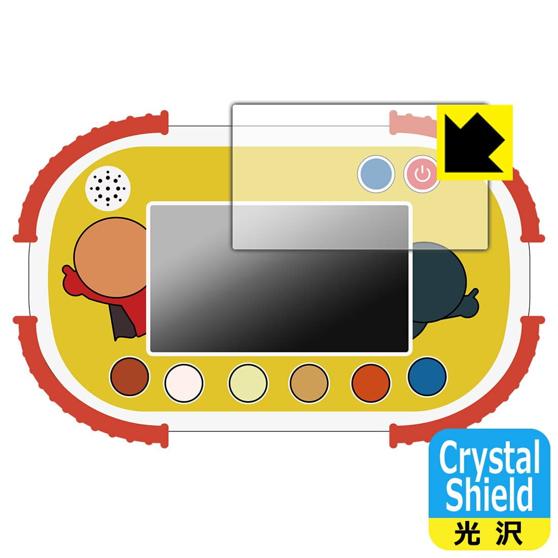 タッチでできた！1.5才からのアンパンマン知育パッド 用 Crystal Shield【 光沢 】保護フィルム (画面用) 3枚セット 日本製 自社製造直販