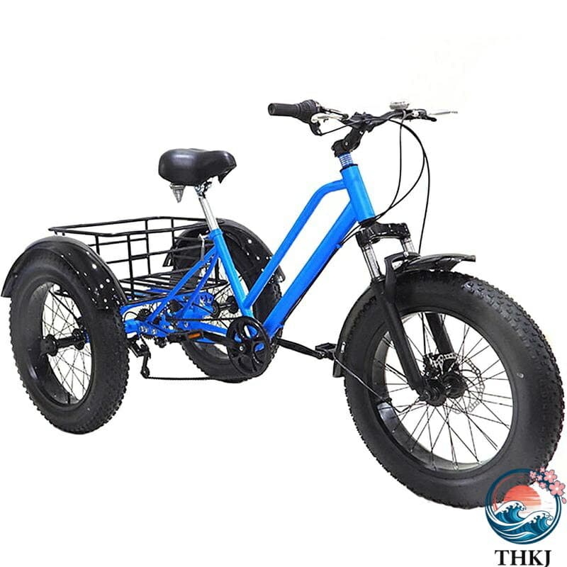 【全品2点で5%OFF】大人の三輪車自転車20 "バスケット付き、ショッピング用の7スピードアダルトトライク、ファットバイクスノートライク、設置ツール、大人用の快適な三輪車、積載容量330 lbs/150kg