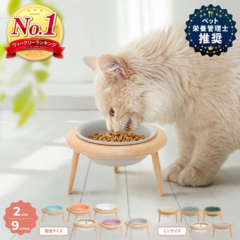 【2個以上購入で11％オフクーポン】フードボウル 犬 猫 食器台 高さ調節 選べる10色 ペット 犬用 猫用 中型犬 小型犬 木製 フードスタンド 陶器 フードボウル 食器スタンド 犬用食器 猫用食器 皿 えさ エサ 水飲み ご飯 ねこ PETFUN ペットファン