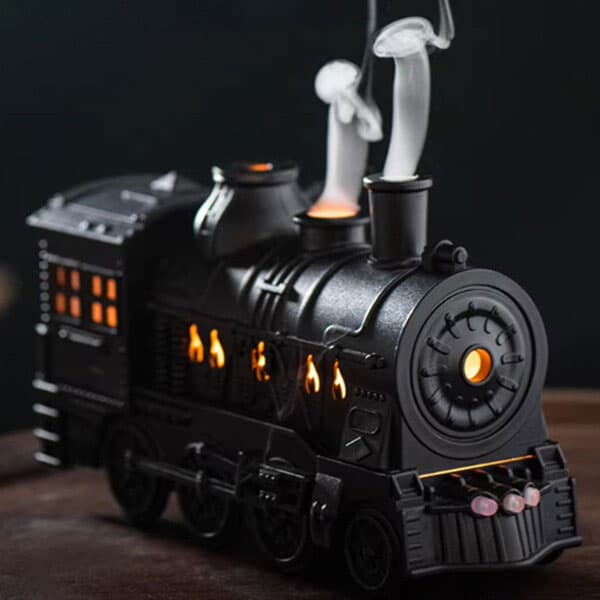 超音波式卓上加湿器 充電式加湿器 アロマ 加湿器 蒸気機関車型 加湿機 充電式 おもしろ 超音波加湿器 コンパクト おしゃれ 卓上 乾燥対策 かわいい usb充電 グラデーションライト クリスマス リモコン付き タイマー ミストモード LEDライト