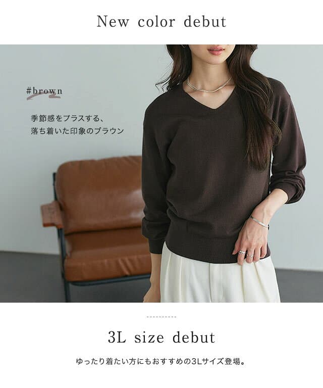 【限定！全品10％OFFクーポン】【限定SALE】洗えるふんわりカシミヤタッチニット ☆ レディース 長袖 トップス セーター ニット 洗える 静電気防止 カシミヤタッチ Vネック ボートネック 薄手 きれいめ 大人 通勤 30代 40代 50代【Pierrot】≪当日発送≫送料無料 thumbnail 3