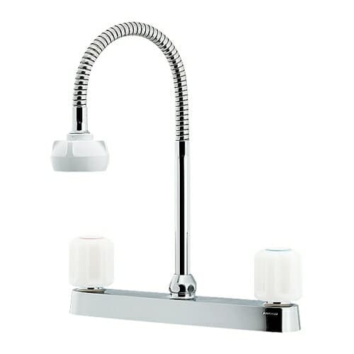 [エントリーでP+5倍] カクダイ 2ハンドル混合栓 シャワーつき 151-017 KAKUDAI キッチン・洗面 蛇口 フレキ水栓