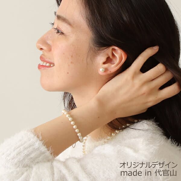 【マラソンSALE★OFF PRICE】 【3秒装着/マグネットクラスプ】 コットンパールロンデルブレスレット R-days パールブレスレット スワロフスキーロンデル 入学式 結婚式 マグネット 簡単装着 アクセサリー レディース ※「ゆうパケット」送料無料 thumbnail 2