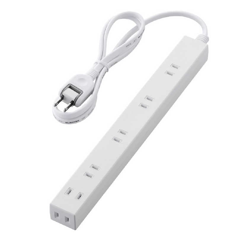 エレコム　ELECOM　ほこり防止シャッター付き雷ガード内蔵スリム電源タップ(2ピン式・6個口・1.0m)　T-NSLK-2610WH