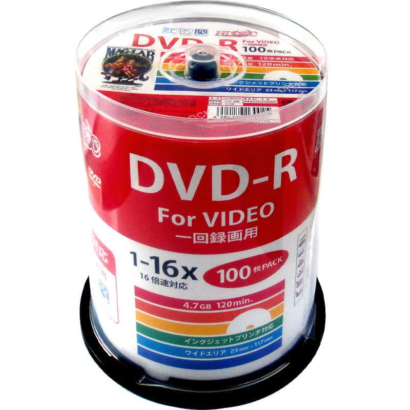 HIDISC　録画用DVD-R [100枚/4.7GB/インクジェットプリンター対応]　HDDR12JCP100