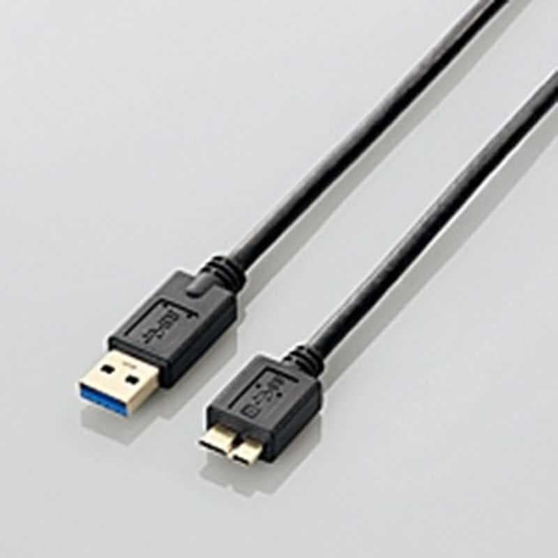 エレコム　ELECOM　1.5m USB3.0ケーブル 【A】⇔【microB】3重シールドケーブル(ブラック)　USB3-AMB15BK