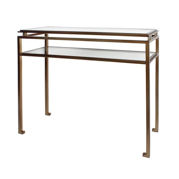 2段コンソールテーブル ブロンズ 収納 オープンラック 机 デスク EH-413 アンティーク おしゃれ 高級感 飾り棚 リビング 玄関