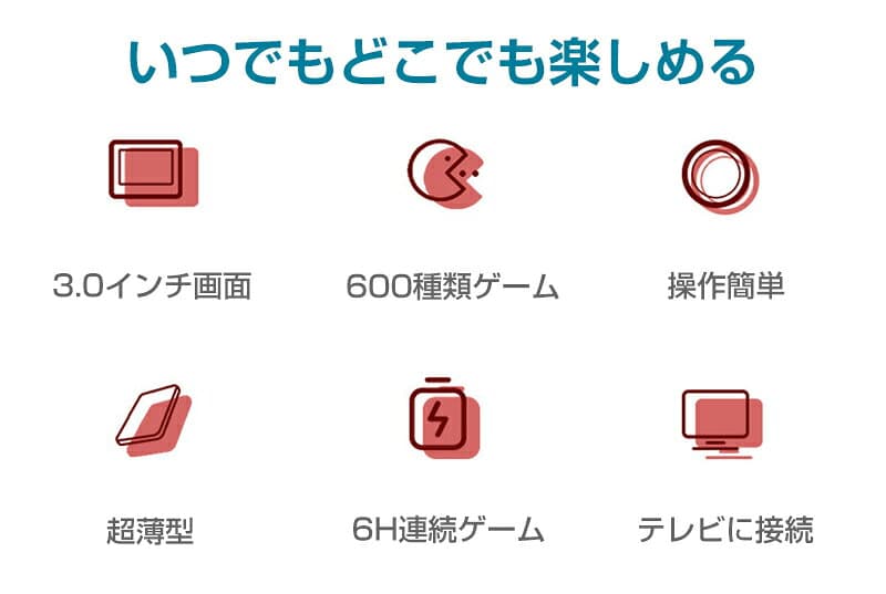 ポータブルゲーム機 本体 コントローラー付属 携帯ゲーム機 ミニゲーム 子供 ゲーム機 定番ゲーム 3.0インチ大画面 2人対戦可能 充電式 AV端子 テレビゲーム機 アーケード テレビに接続可能 軽量 便利 コンパクト thumbnail 3