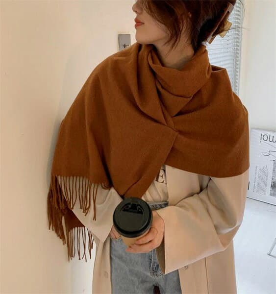 新品 無地 スカーフ 冬 韓国語版 厚手 学生 ショール 保温 よだれかけ