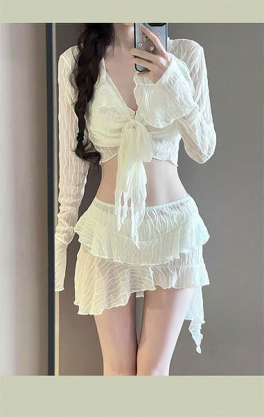 お急ぎください 水着 お腹を隠す トップス 4点セット セクシー ビキニ 気質 スリム sweet系 控えめ