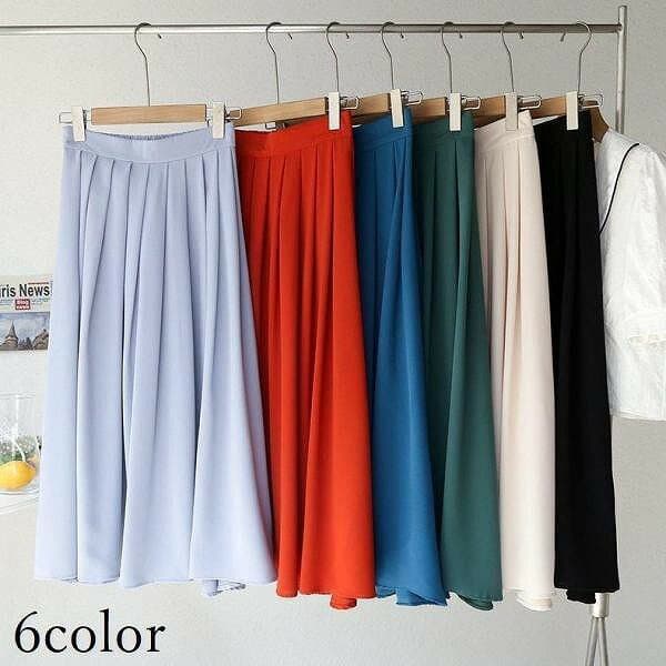 スカートプリーツAラインフレア