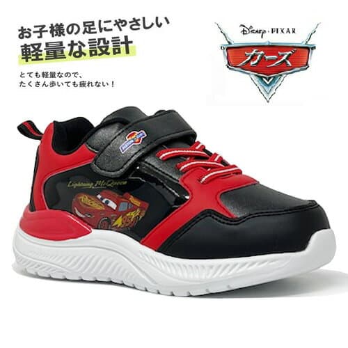 KT【 Disney　カーズ　スニーカー　マックィーン　BK　1X507NH】靴　くつ　クツ　シューズ　男児　男の子　子ども　こども　キャラクター　グッズ　ディズニー　アパレル　雑貨　CARS　15cm 16cm 17cm 18cm 19cm　かわいい　ランド　シー　ライトニング　車　ピクサー
