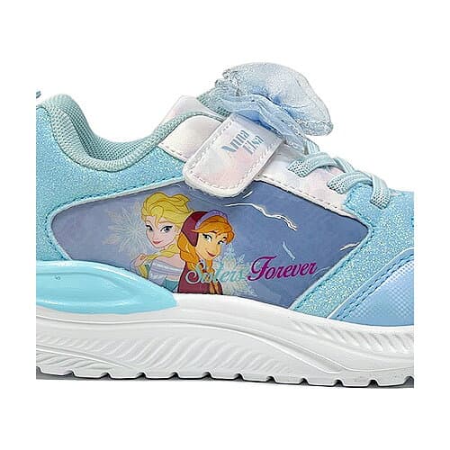KT【 Disney　アナと雪の女王　リボン　スニーカー　SAX　1X508NH】靴　くつ　クツ　シューズ　女児　女の子　子ども　こども　キャラクター　グッズ　アナ雪　ディズニー　アパレル　雑貨　アナ　エルサ　15cm 16cm 17cm 18cm 19cm　アナと　雪の女王　かわいい　プリンセス thumbnail 2