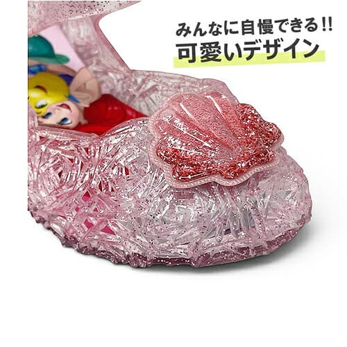 KT【Disney　ディズニー　アリエル　光る　ガラスの靴　PK　16～19cm】サンダル　アパレル　ガールズ　　キッズ　シューズ　キャラクター　靴　くつ　クツ　シューズ　スニーカー　光る靴　点滅　フラッシュ　プリンセス　ビーチ　グッズ　バレエサンダル　パンプス thumbnail 2