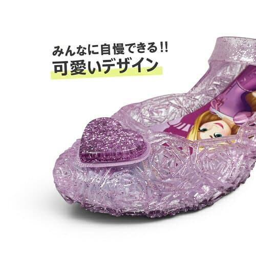 KT【Disney　ディズニー　ラプンツェルB　光る　ガラスの靴　PP　16～19cm】サンダル　アパレル　ガールズ　　キッズ　シューズ　キャラクター　靴　くつ　クツ　シューズ　スニーカー　光る靴　点滅　フラッシュ　プリンセス　ビーチ　グッズ　バレエサンダル　パンプス thumbnail 3
