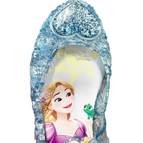 KT【Disney　ディズニー　ラプンツェルA　光る　ガラスの靴　SAX　16～19cm】サンダル　アパレル　ガールズ　　キッズ　シューズ　キャラクター　靴　くつ　クツ　シューズ　スニーカー　光る靴　点滅　フラッシュ　プリンセス　ビーチ　グッズ　バレエサンダル　パンプス thumbnail 2