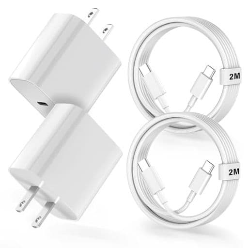 iPhone17/iPhone16充電器type-c20WPD急速充電器[2個セット・MFi認証・PSE認証済]タイプc充電器CtoCケーブル2M2本純正品質タイプc電源アダプiPhone17/16/15iPad