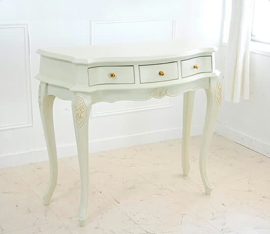 アンティーク調コンソールデスク コンソールテーブル 猫脚プリンセスシリーズ ドレッサー 鏡台 リビング収納 ホワイト 姫系(代引不可)【送料無料】