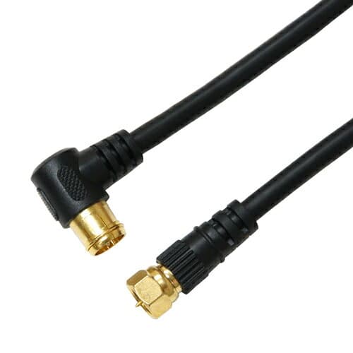 HORIC アンテナケーブル 5m ブラック F型差込式/ネジ式コネクタ L字/ストレートタイプ HAT50-044LSBK(代引不可)【メール便配送】【送料無料】