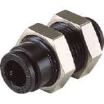 ピスコ チューブフィッティングミニタイプ 隔壁ユニオン【PM4M】(流体継手・チューブ・チューブ継手)