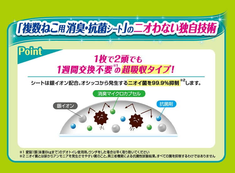 【6個セット】 ユニチャーム デオトイレ 複数ねこ用 消臭・抗菌シート 16枚 x6 デオトイレ用シート 猫用シート システムトイレ用 猫用トイレ 猫トイレシート【送料無料】 thumbnail 2