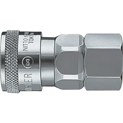 日東 ハイカプラ 鋼鉄製 ニトリルゴムNBR(SG)(おねじ取付用ソケット)相手側R1/4 耐圧力2.0Mpa(00303) 20SFSTEELNBR 空圧用品 流体継手・チューブ 金属カップリング(代引不可)