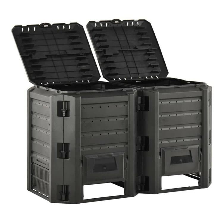 vidaXL ガーデン堆肥箱 ブラック 800Lホーム&ガーデン芝&ガーデンガーデニングコンポスト堆肥箱(代引不可)