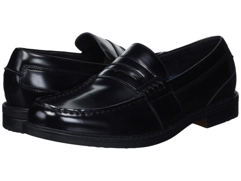 ノンブッシュ メンズ シューズ スリッポン・ローファー Nunn Bush Lincoln Penny Loafer Black Polished ブラック