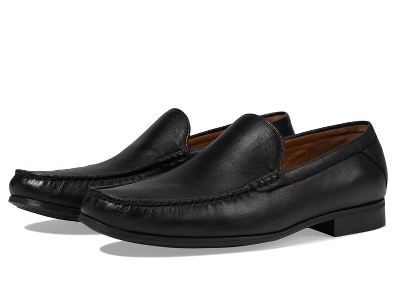 ジョンストンアンドマーフィー メンズ シューズ スリッポン・ローファー Johnston & Murphy Hawkins Venetian Black Glove Leather ブラック