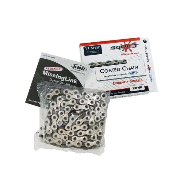 squirt スクワート KMC製 コーテッドチェーン X11NP 11速 シルバー