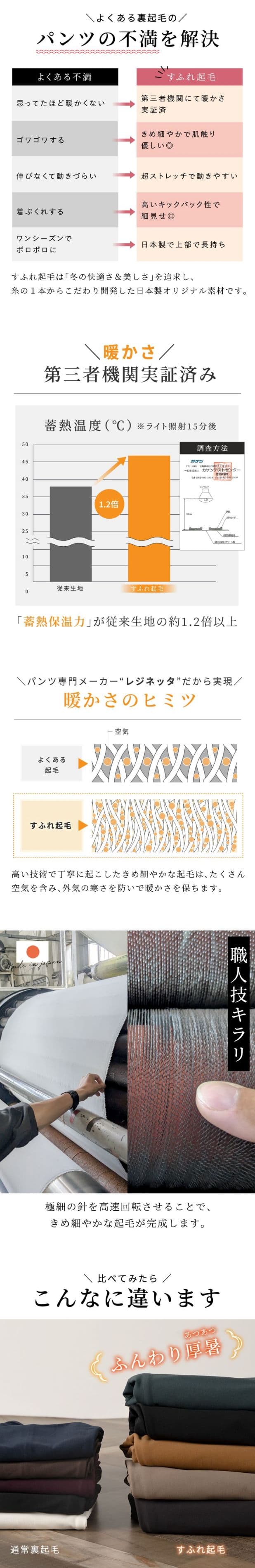 【 2点以上購入で3,000円OFF クーポン発行中 】【 日本製 】 楽天ランキング1位 パンツ レディース S/M/L/LL/3L ウエストゴム ボトムス ストレッチ 美脚 大きいサイズ 小さいサイズ 暖かい 冬 秋冬 裏起毛 シロ 低身長 股下 70cm 送料無料 rb-242n-923 2点3,000円OFF 25SW thumbnail 3
