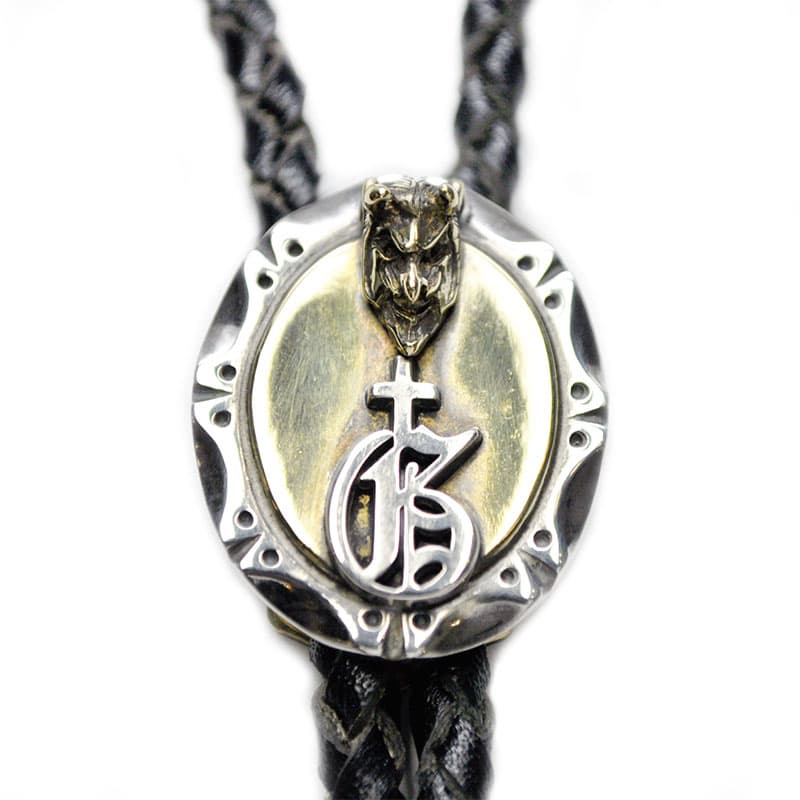 GANGSTERVILLE x galcia BOLO - TIE "DEVIL & G" (925×BRASS) ギャングスタービル ガルシア コラボ Wネーム ボロタイ/ループタイ/GLADHAND【WEIRDO/ウィアード/OLD CROW/オールドクロウ】 thumbnail 2