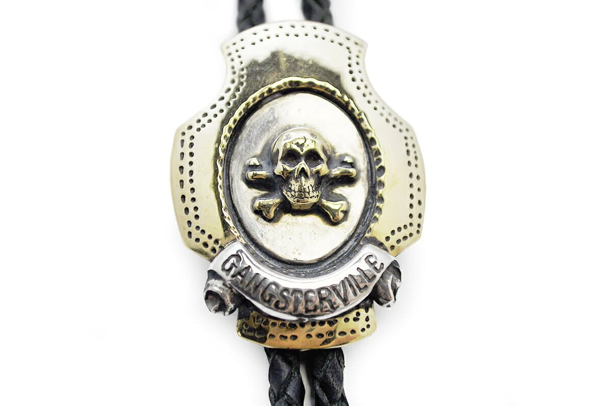 GANGSTERVILLE x galcia BOLO - TIE "SKULL&PANTHER" (SKULL) ギャングスタービル ガルシア コラボ ボロタイ/ループタイ/GLADHAND【WEIRDO/ウィアード/OLD CROW/オールドクロウ】 thumbnail 2