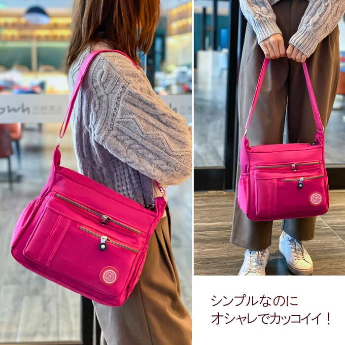 【10％OFFクーポン×マラソン限定】ショルダーバッグ レディース 斜めがけ 大人 軽量 軽い ナイロン 撥水 防水 梅雨 雨の日 大容量 大きめ 通勤 仕事 デイリー 旅行 サブバッグ マザーズバッグ 肩掛け 収納力 ポケット多い 人気 おしゃれ かわいい シンプル thumbnail 3