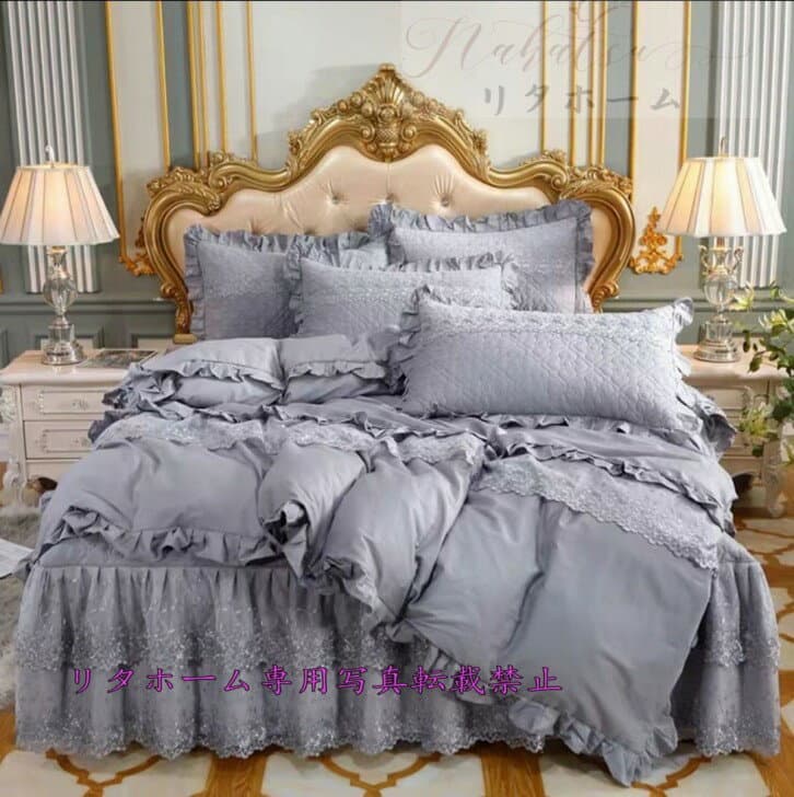 A030144高品質 高級ワイドダブル ベッド用品4点セット 寝具 ボックスシーツ．枕カバー掛け布団カバー ベッドカバー