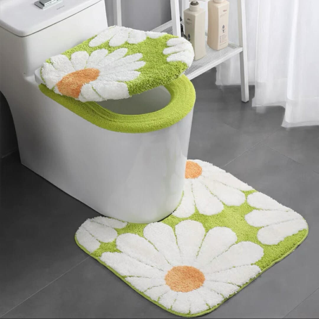A064916トイレマットセット可愛い　トイレカバー3点セット