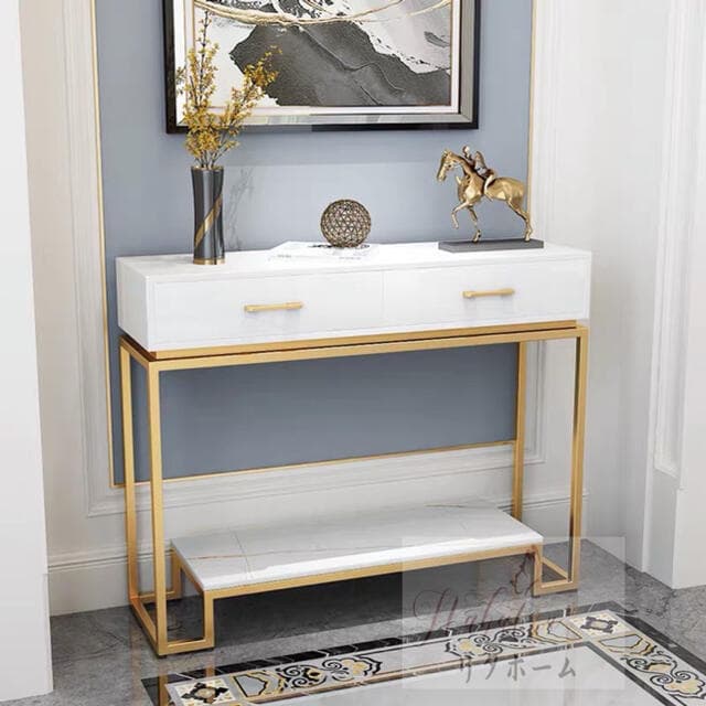 A007410高級サイドテーブル コンソールテーブル． 玄関テーブル 花台 電話台