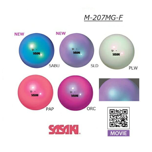 【2026 NEW COLOR】新体操　マグネティックボール sasaki ササキスポーツ M-207MG-F手具 国際体操連盟 認定品サファイヤブルー／スモーキーラベンダー／パールホワイト／オーキッド／パリスピンク