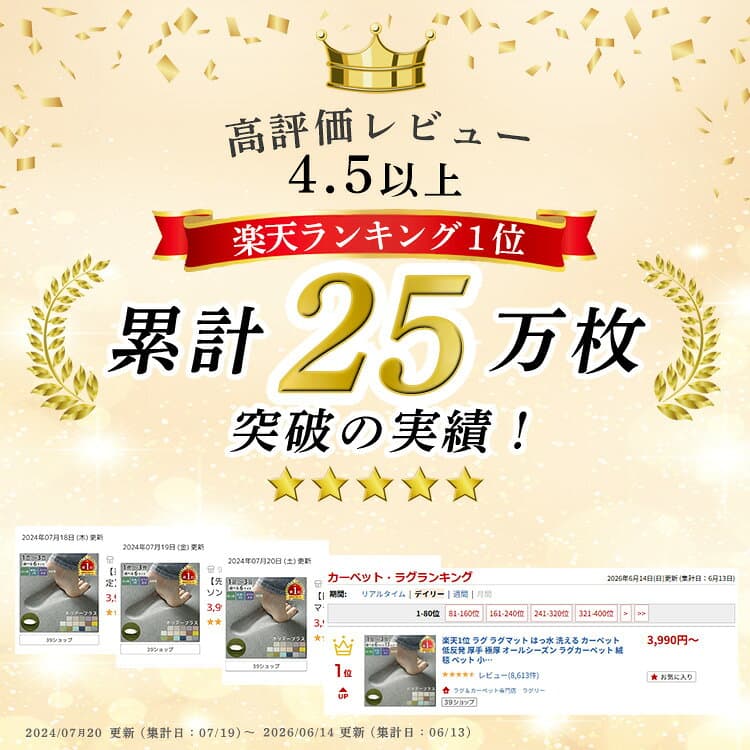 【10%クーポン★8日まで】 楽天1位 ラグ ラグマット はっ水 洗える カーペット 低反発 厚手 極厚 オールシーズン ラグカーペット 絨毯 ペット 小さめ 大きめ 北欧 オシャレ リビング 冬用 冬ラグ ふかふか ホリデープラス オールシーズン 床暖房対応 thumbnail 3