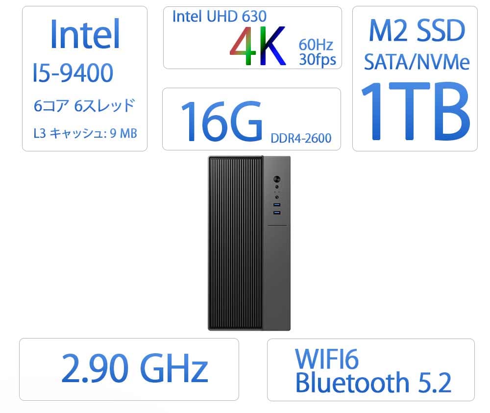【新品】快適性能 デスクトップパソコン パソコン 新品SSD Windows11 Office付き インテル 第14世代 第13世代 Core i5-6400 I5-12400F i7 I5 3470 SSD 256GB~1TB メモリ 選択可 8GB 16GB 32GB デスクトップPC office 安い 激安 ゲーム 本体のみ 高スペック 省スペース 薄型 thumbnail 3