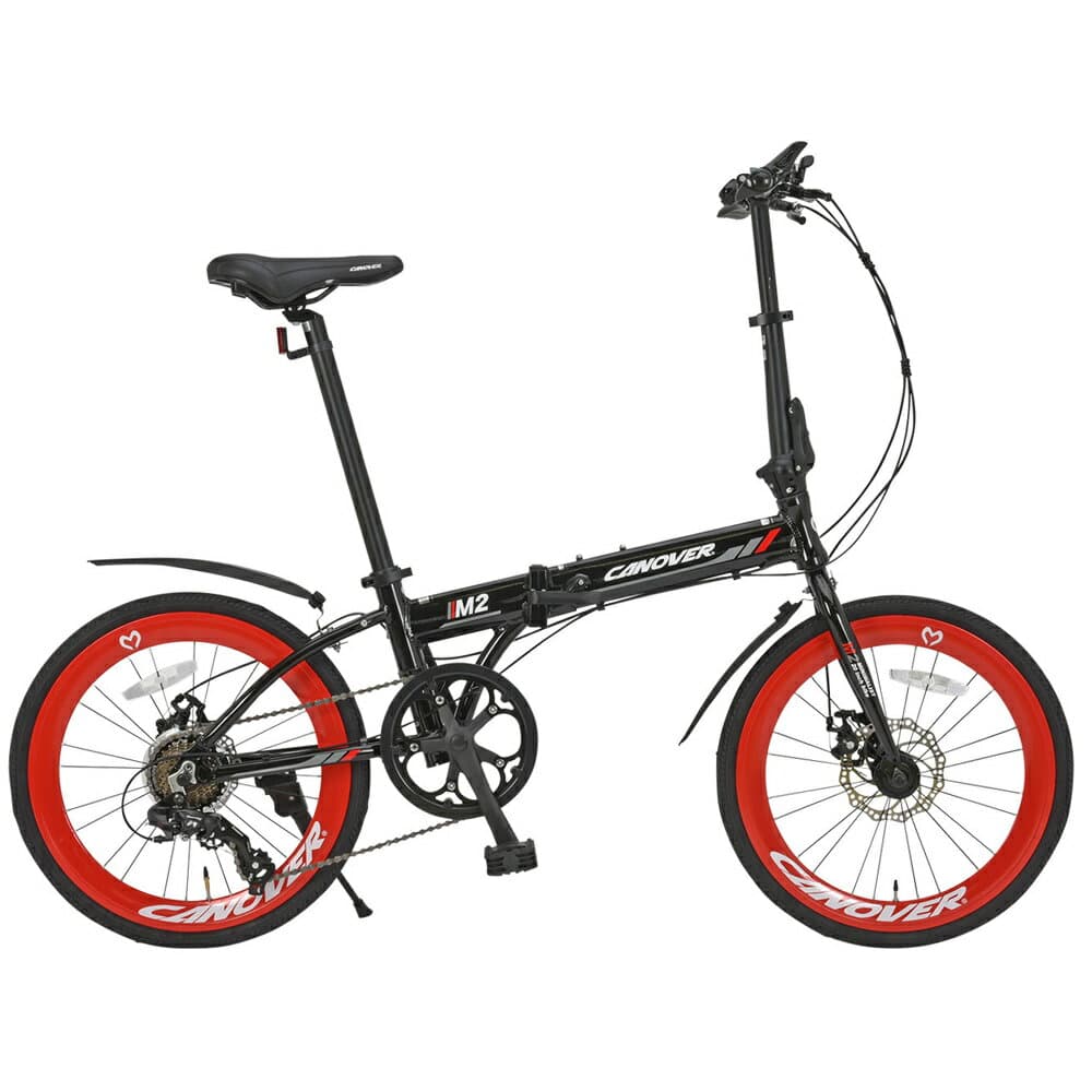 CANOVER 20インチ外装7段変速折りたたみ自転車CA-M2ブラック(61905)